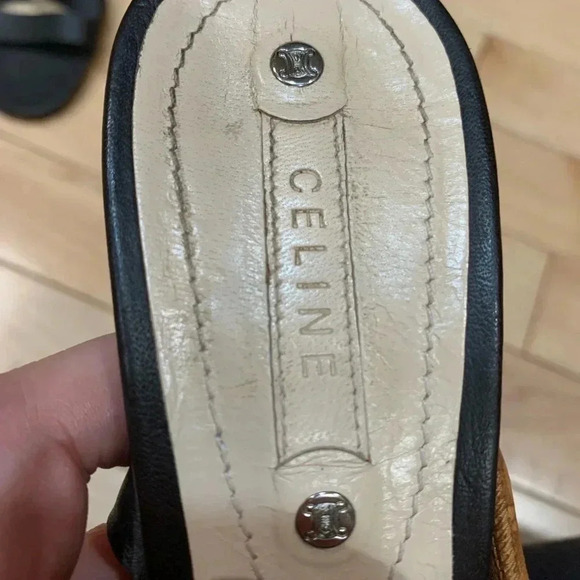 Vintage Celine brown strappy heels size 37 1/2 (6.5-7~US) - Picture 5 of 11